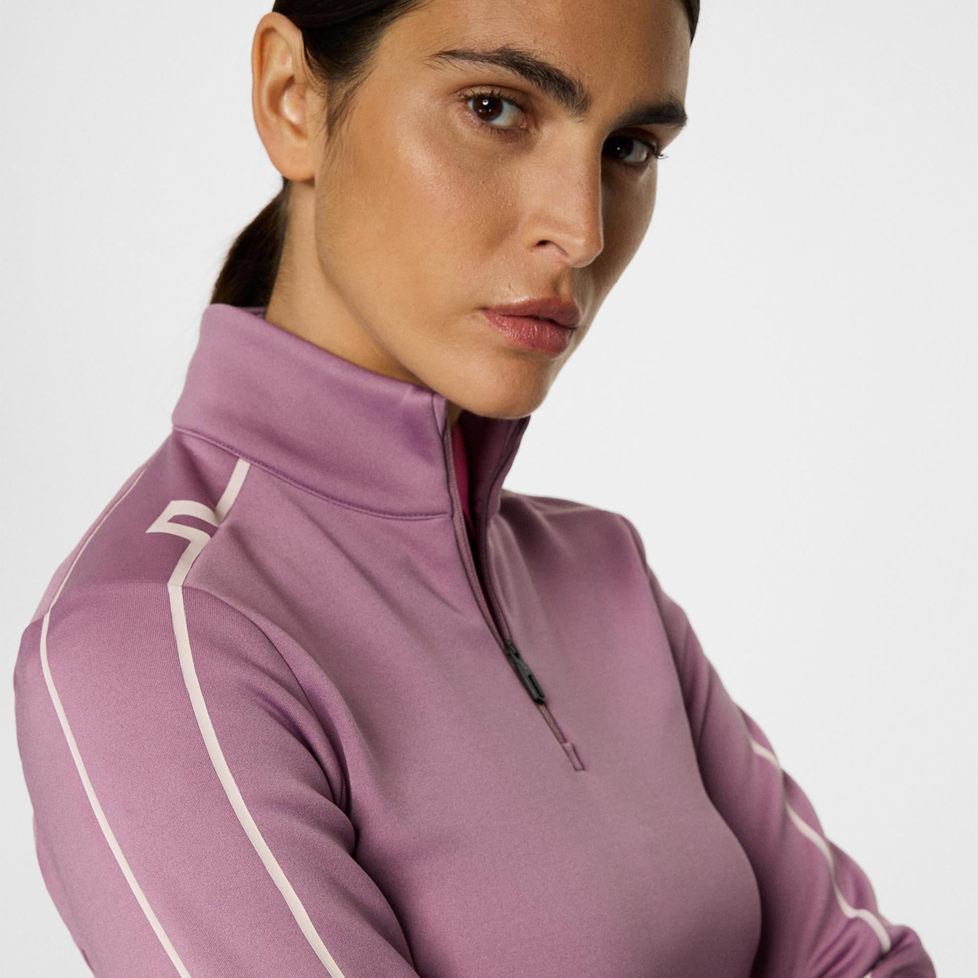 J Lindeberg Nefe Quarter Zip Ladies Golf Mid Layer Very Grape